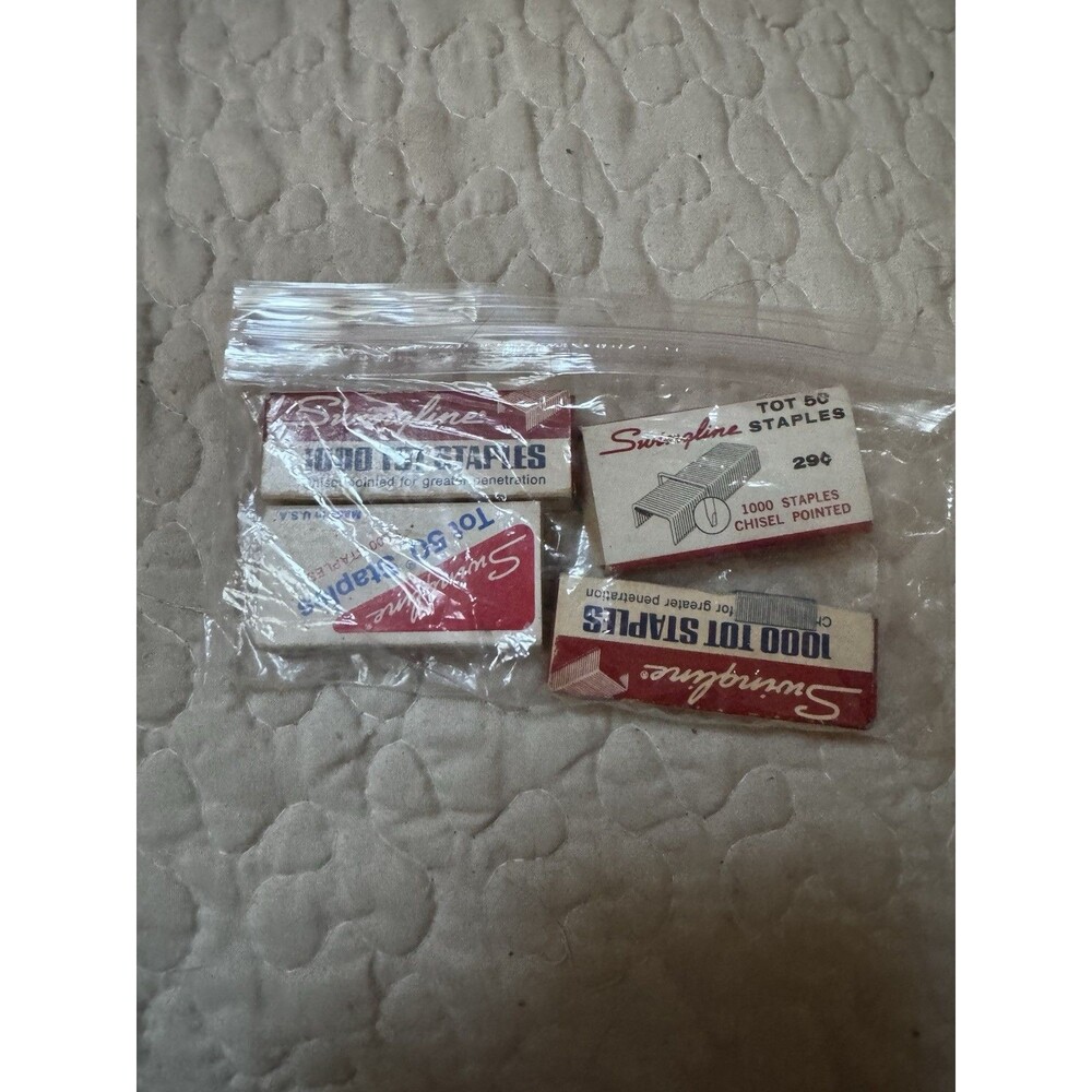 Vintage Swingline Tot 50 Staple Refills Lot 1000 Staples Mini Stapler USA